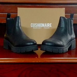 Cushionaire Sasha Chunky Black Short Boots / Motorcycle Boots